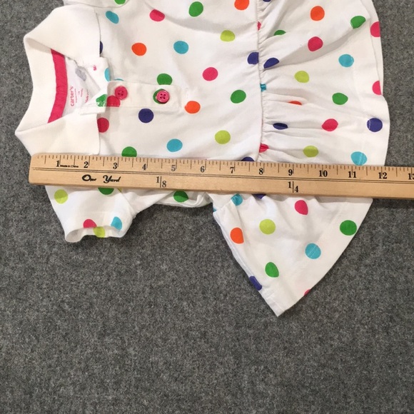 Carter’s Baby Girl Sz 3M Colorful Polka Dot Polo Dress 100% Cotton‎ - Picture 7 of 8